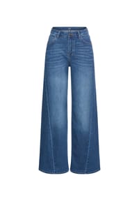 camel active - 5-Pocket Jeans mit weitem Bein - Mittelblau