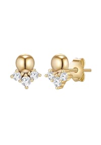 GLANZSTÜCKE MÜNCHEN - Damen Ohrringe aus 925/- Sterling Silber in Gelbgold mit Zirkonia - gelbgold