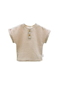 maximo® - GOTS BABY BOY-Hemd, Kurzer Arm Musselinstoff - altindigo-weiß-streifen