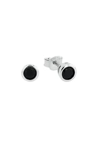 amor - Ohrstecker für Damen, 925 Sterling Silber, Zirkonia synth. - Schwarz