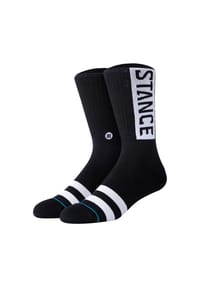 STANCE - Unisex Socken - OG Crew, Logo, Crew Socken mit Streifen - Schwarz