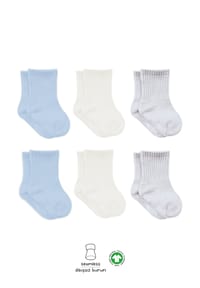 bistyle® - Baby-Socken Basic 6er-Pack, GOTS-zertifiziert, hoher Baumwollanteil - Anthracite Mix