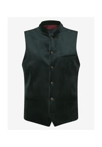 KaiserLich - Trachtenweste 4398 mit eleganter Samt-Optik - dark green