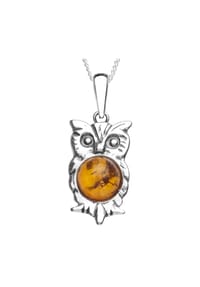 OSTSEE-SCHMUCK® - Kette mit Anhänger , Uhu , Silber 925/000 - silber