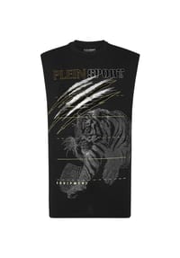 PLEIN SPORT - Tanktop TIGER - black/silver