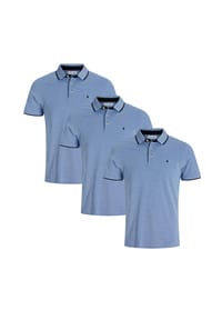 JACK & JONES - Poloshirt 3er Pack Paulos - Slim Fit - Beige / schwarz
