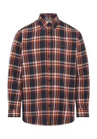 GLOBETROTTER - Freizeithemd, Langarm, Button-Down-Kragen, für Herren - BLACK/MOSTARD/OLIV