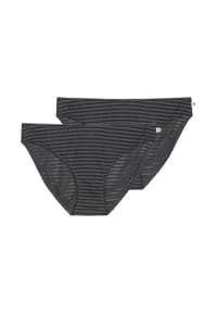 Marc O'Polo - Slip 2er Pack Second Skin Jacquard - Creme / dunkelblau