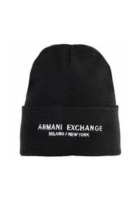 ARMANI EXCHANGE - Herren Mütze - Cappello Beanie, Rippstrick, Logo, One Size - Grau