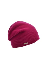 SEEBERGER - Beanie, Emblem, für Damen - 26 BERRY RED