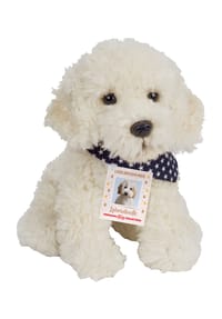 HERMANN Teddy COLLECTION® - Kuscheltier "Labradoodle", sitzend, 30 cm - CREME