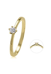 ONE ELEMENT Timeless Diamonds - 0,08 ct Diamant Brillant Ring aus 585 Gelbgold - gold