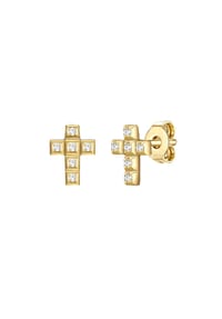 GLANZSTÜCKE MÜNCHEN - Damen Ohrringe aus 925/- Sterling Silber in Silber mit Zirkonia - gelbgold