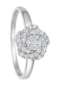 MONCARA - Damen Ring, 585er Weißgold mit 32 Diamanten, zus. ca. 0,25 Karat - weißgold