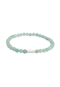Adelia's - Damen Edelstahl Armband Kugelarmband silberfarben mit Perle und Amazonit - grün