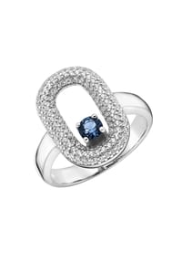 GIORGIO MARTELLO MILANO - Ring mit Zirkonia und Kristallstein, Silber 925 - blau