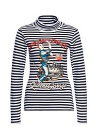 QUEEN KEROSIN - Langarmshirt mit Vintage 50´s Frontprint We Can Do It - schwarz