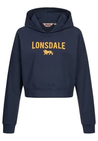 LONSDALE™ - Frauen Kapuzensweatshirt Cropped Oversize QUEENSCLIFF - Navy/Orange