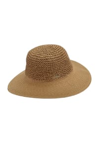 SEEBERGER - Papierstroh Flapper   in Borten-Crochet Mix 55780-0 - leinen