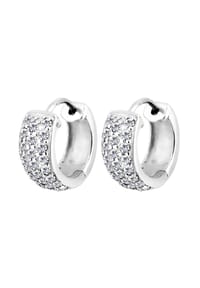 elli. - Ohrringe Creolen Funkelnd 925 Silber, Mit Kristallen Von Swarovski® - Rosa