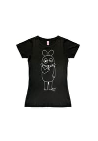LOGOSHIRT® - New Girls T-Shirt Die Sendung mit der Maus - Maus Outline - black