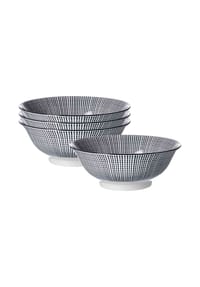 Ritzenhoff & Breker Servierschalen Takeo Stripes ø 21 cm 4er Set schwarz-weiß - TAKEO - schwarz-weiß