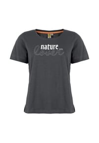 ROADSIGN® australia - Damen T-Shirt Nature Lover mit Schriftmotiv aus reiner Baumwolle angenehm leicht für Sommer, Alltag und Freizeit - anthrazit