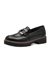 Tamaris - Loafer, Leder, Zierschnalle, für Damen - 003 BLACK LEATHER