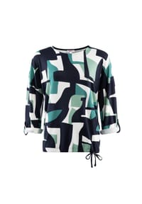 STOOKER® - CARLY Damen Langarmshirt - black waves aop