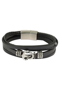 Adelia's Men Bold Style - Anhänger – Gravuranhänger aus Leder - schwarz