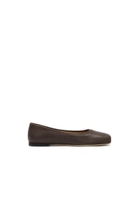 ONE ELEMENT - Dunkelbraune Ballerinas mit eckiger Nase - Dunkelbraun