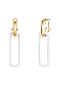 Luluandjane - Damen Ohrringe aus Messing in Gelbgold/Weiß - gelbgold