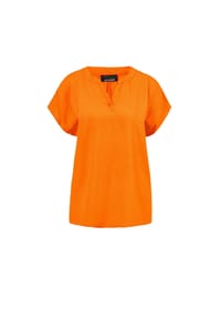 GOLDNER - Kurzgröße:  Bluse mit Tunika Ausschnitt - jadegrün