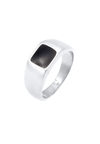 elli. - Ring Siegelring Emaille Rechteck Klassik 925 Silber - Gold