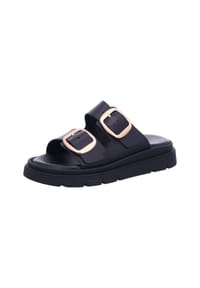 Tamaris - Pantoletten, Dornschließe, für Damen - 003 BLACK LEATHER