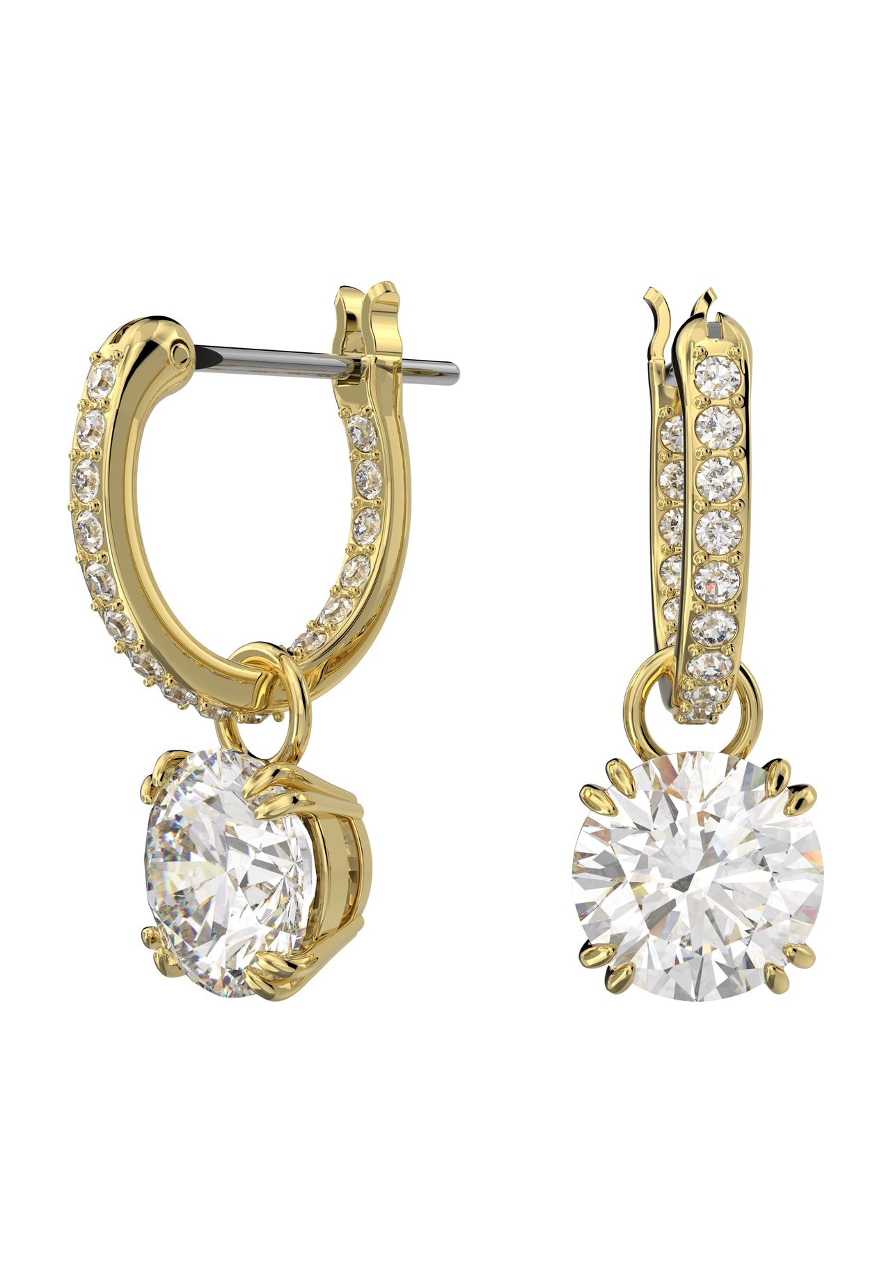 Swarovski Damen Gelb Paar Ohrhänger "Stilla Round", Gold (Gelbgoldfarben, Kristallfarben, Kristallfarben), Ohrringe, Metall, Mit Kristall - E... - Image 8