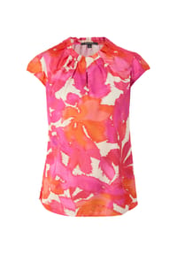 comma, - Shirtbluse, Kappärmel, für Damen - 42A8  LILAC/PINK