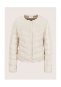 MADELEINE - Steppjacke mit bestickter Blende - perlweiß