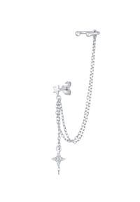 elli. - Ohrringe Earcuff Ohrklemme Stern 925 Silber, Mit Kristallen Von Swarovski® - Silber