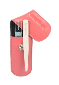 PFEILRING - Nagelpflege-Etui, Rindleder, paradise pink, vernickelt 2-teilig - paradise pink