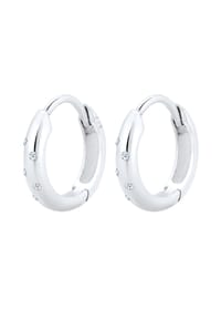 elli. DIAMONDS - Ohrringe Creole Diamanten (0.05 Ct.) 925 Sterling Silber - Silber