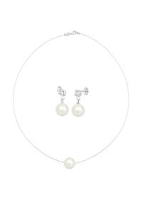 elli. - Schmuckset Elli Schmuckset Muschelkernperle Zirkonia 925 Siber - Weiß