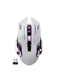 S&T DESIGN - RGB Gaming Maus kabellos leise Weiß - 