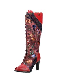 LAURA VITA® - Leder/Textil Stiefel - Weinrot