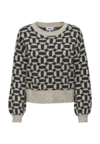 ONLY® - Pullover, grafisch, Ballonärmel, für Damen - 177935002 OATMEAL