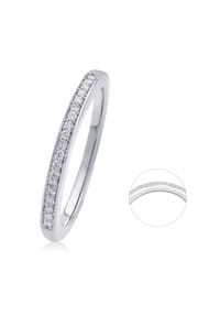 ONE ELEMENT Timeless Diamonds - 0.09 ct Diamant Brillant Memoire Ring - silber