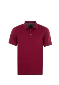 hajo - Shirt Kurzarm-Poloshirt Softknit mit Knopfleiste und Brusttasche in Regular Fit - rot