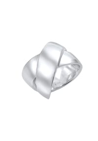 elli. PREMIUM - Ring Bandring Modern Statement Blogger Kreuz 925 Silber - Silber