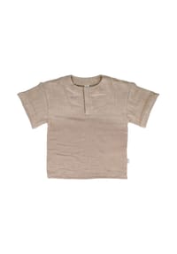 maximo® - GOTS MINI BOY-Hemd, Kurzarm Musselinstoff - beigemeliert