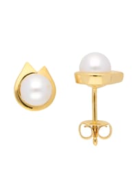 Adelia's - Damen Gold Schmuck 333 Gold Ohrringe  Ohrstecker mit Süßwasser Zuchtperle Ø 5,9 mm - gold